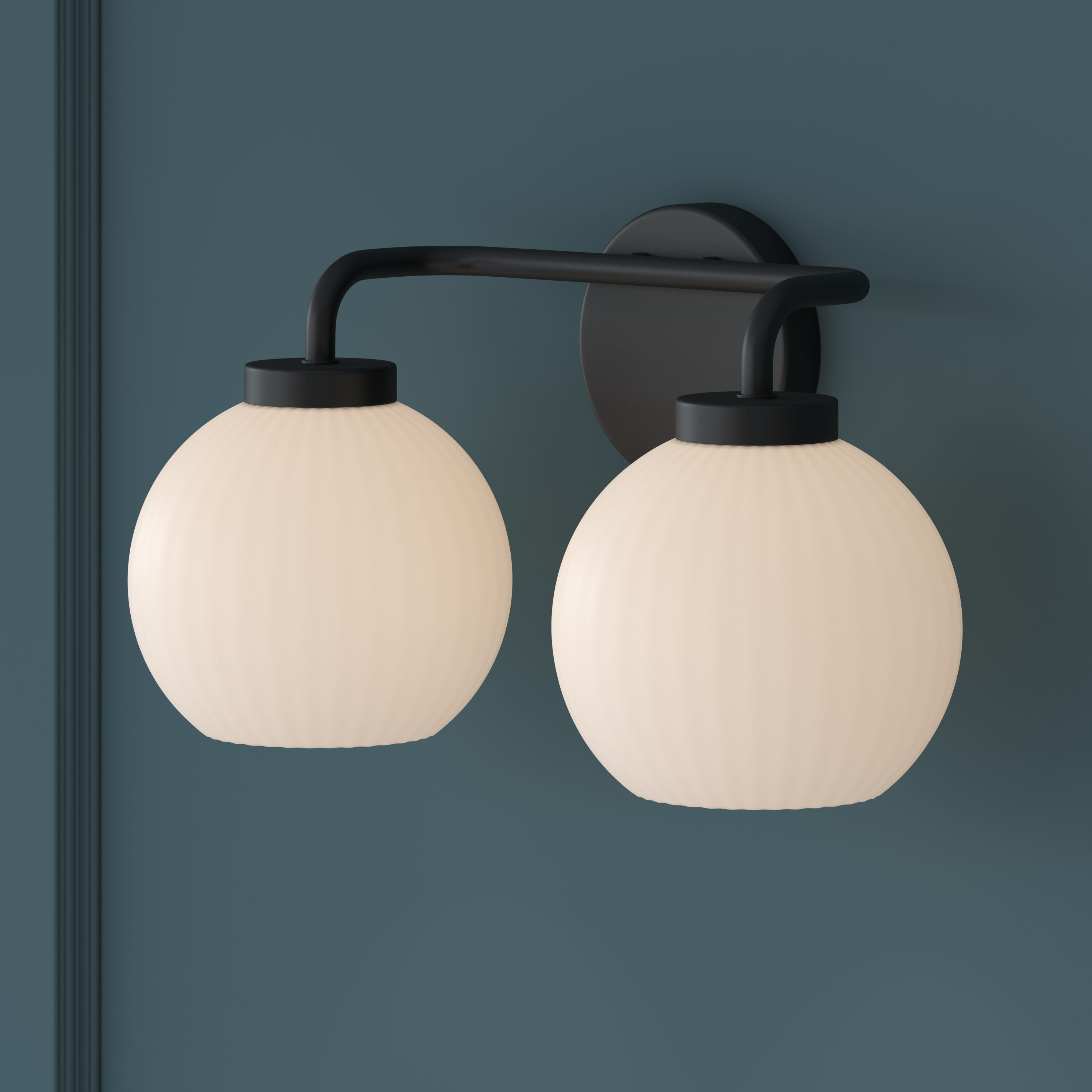 Oprah 2 Light 15 inch Matte Black Bathroom Vanity Light Wall Light